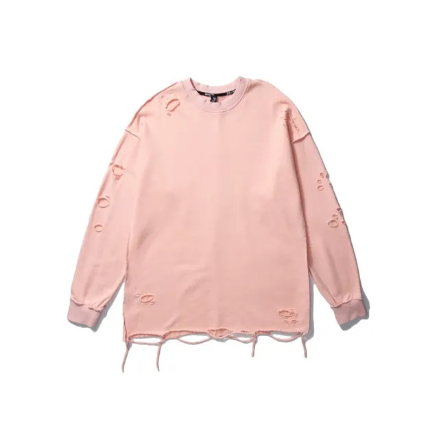 Long Sleeve Ripped Sweaters