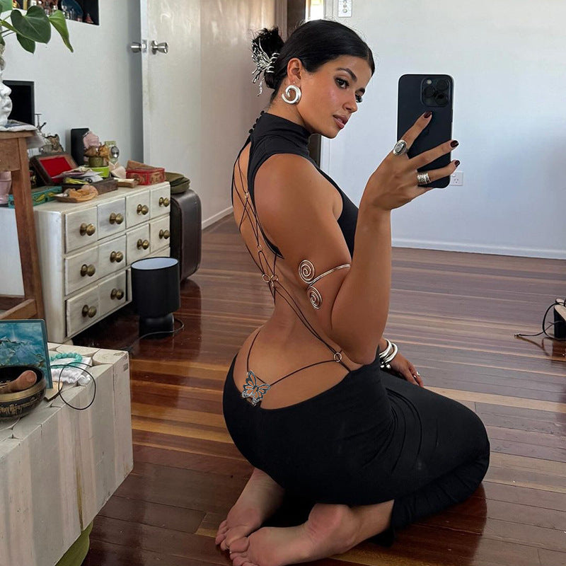 Backless Bandage Bodycon Maxi Dress
