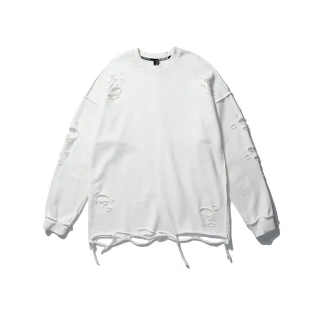Long Sleeve Ripped Sweaters