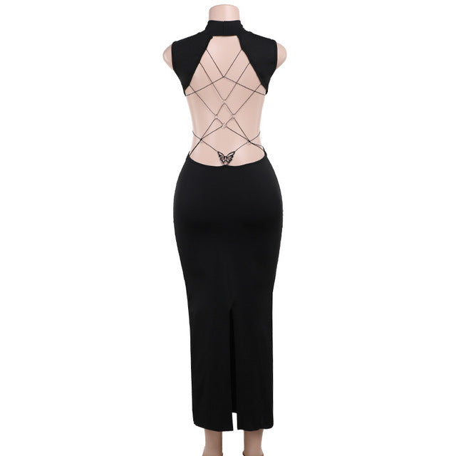 Backless Bandage Bodycon Maxi Dress