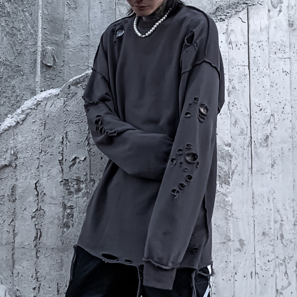 Long Sleeve Ripped Sweaters