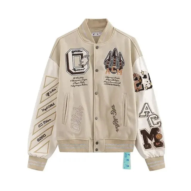 Vintage Hip-Hop Multi-Letter Embroidery Jacket