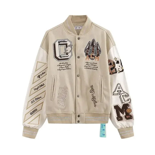 Vintage Hip-Hop Multi-Letter Embroidery Jacket