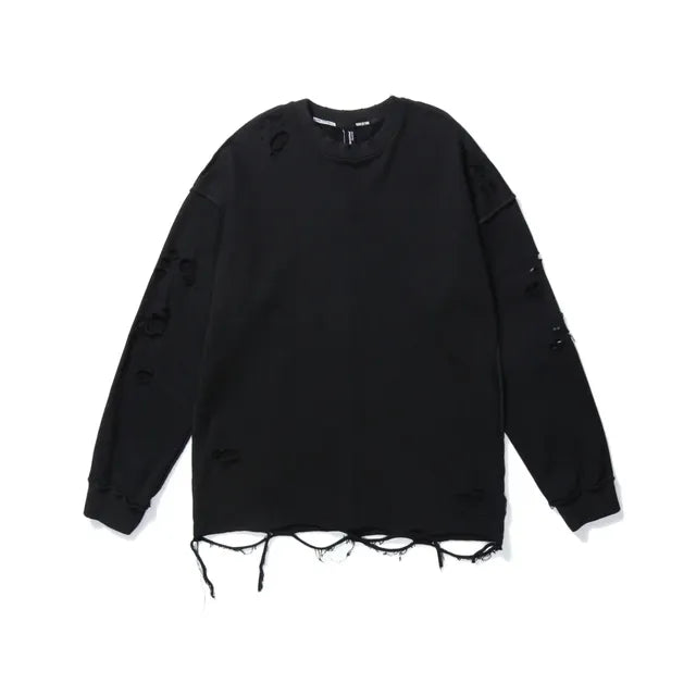 Long Sleeve Ripped Sweaters