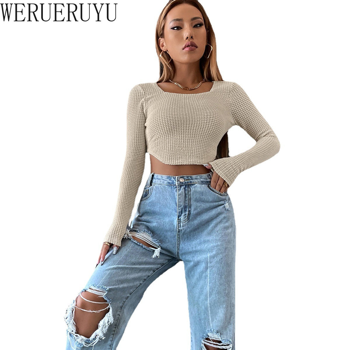 Knitted Korean Fashion Tight T-Shirt