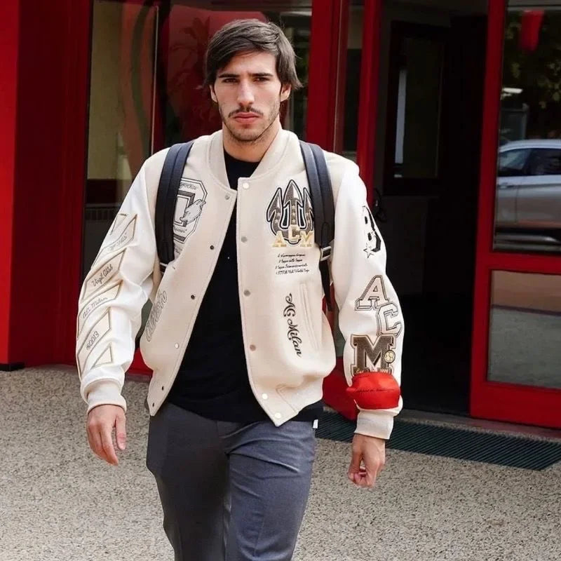 Vintage Hip-Hop Multi-Letter Embroidery Jacket