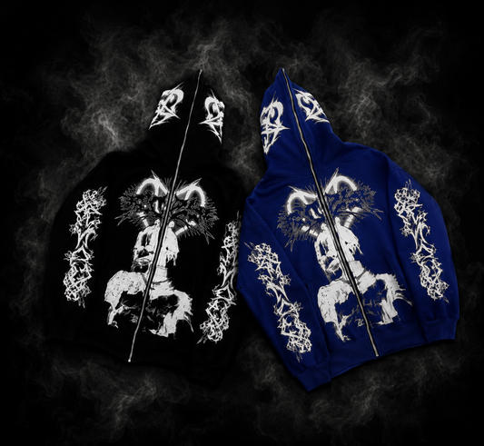 Harajuku EMO Skeleton Love Pattern Zipper Cardigan