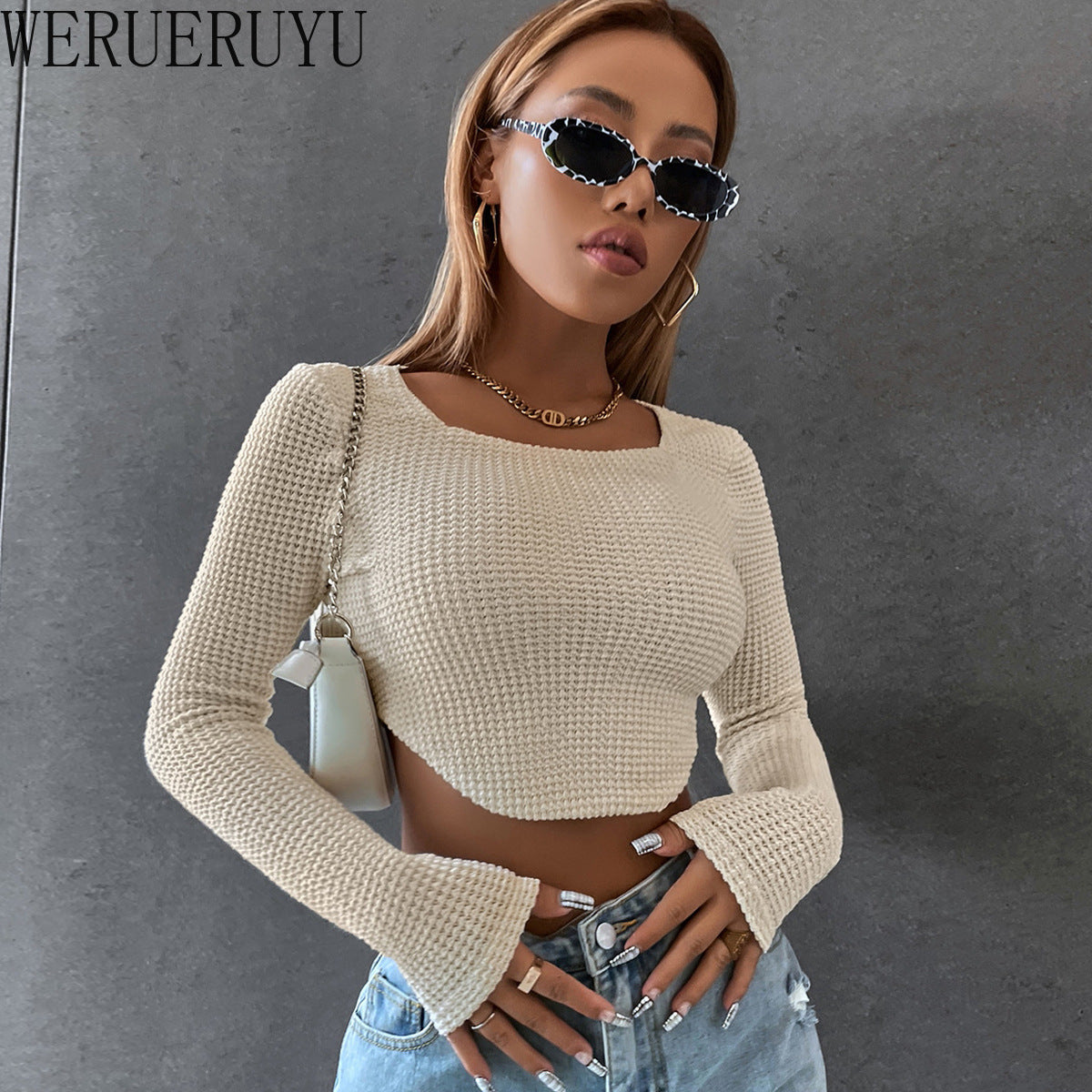 Knitted Korean Fashion Tight T-Shirt