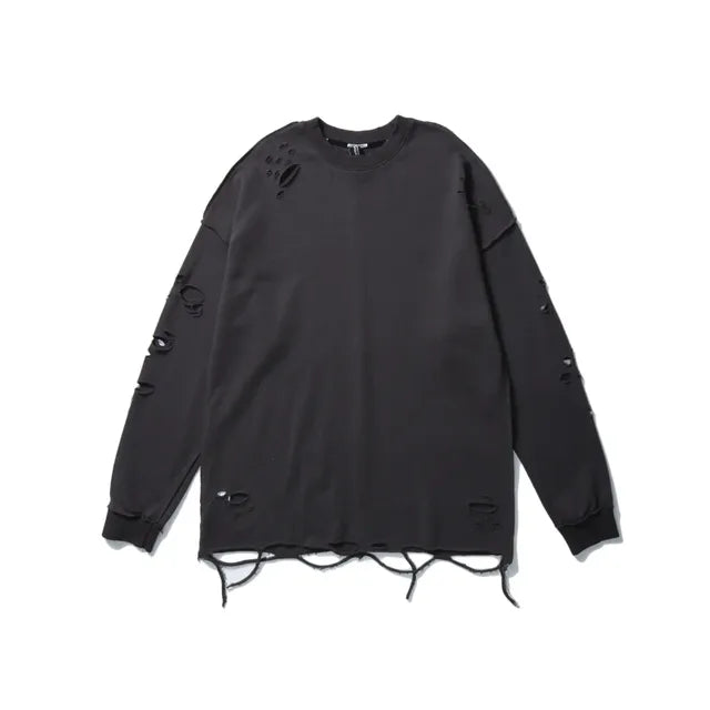 Long Sleeve Ripped Sweaters