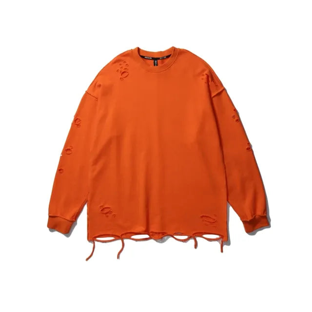 Long Sleeve Ripped Sweaters